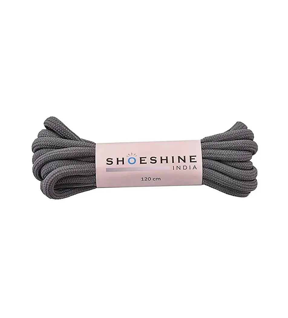 SHOESHINE Shoe Lace (1 Pair) 4mm Dark Brown with 2 White Lines Round Shoelace & Boot Laces
