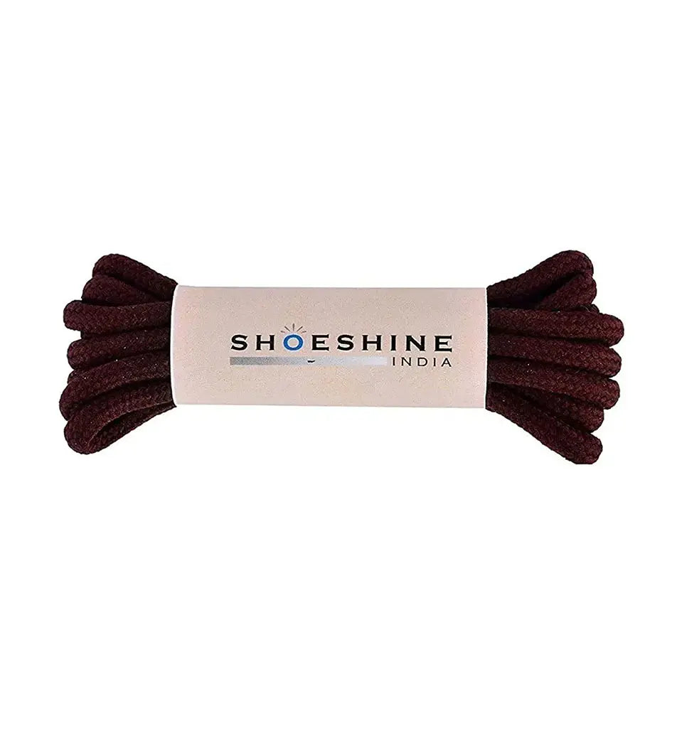 SHOESHINE Shoe Lace (1 Pair) 4mm Black with Beige Dot Round Shoelace & Boot Laces