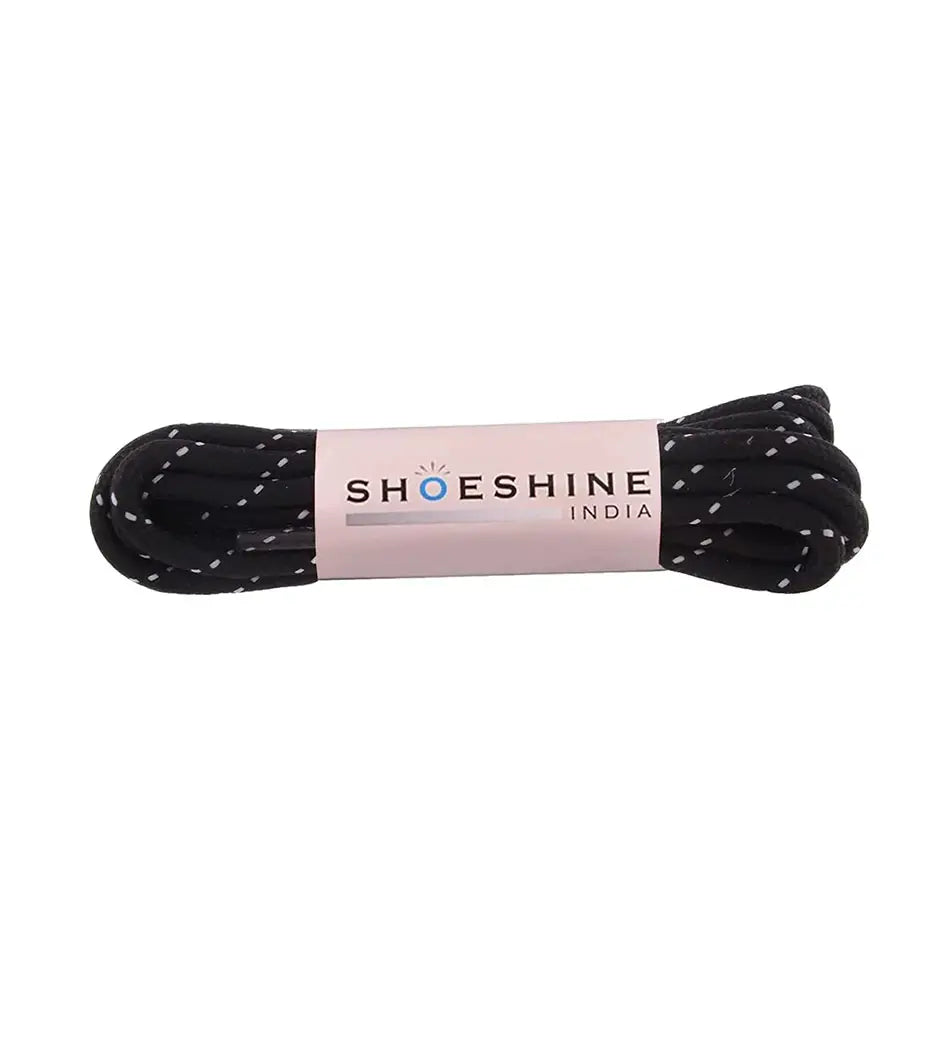SHOESHINE Shoe Lace (1 Pair) 4mm Tan with Black Dot Shoelace & Boot Laces