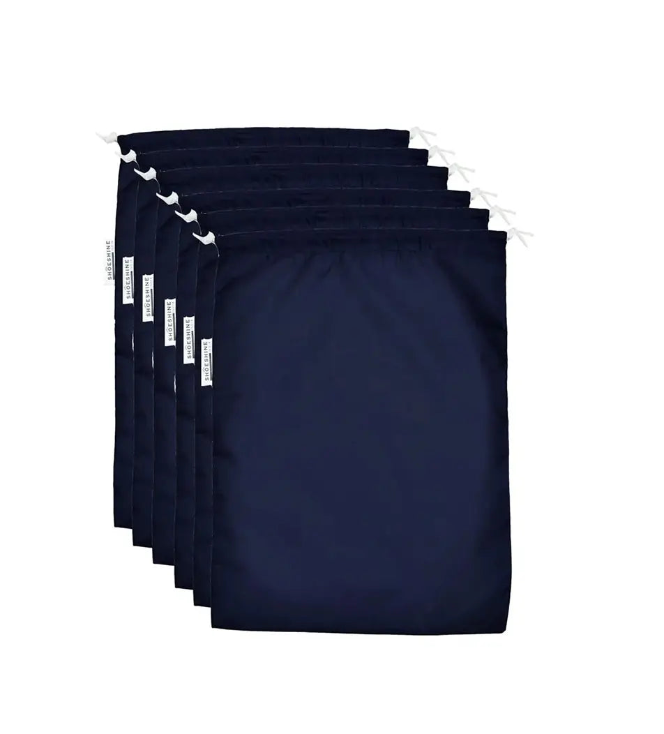 SHOESHINE Shoe Bag (Pack of 18) Water Resistant and Dust Proof Shoe Storage Bag - Navy Blue