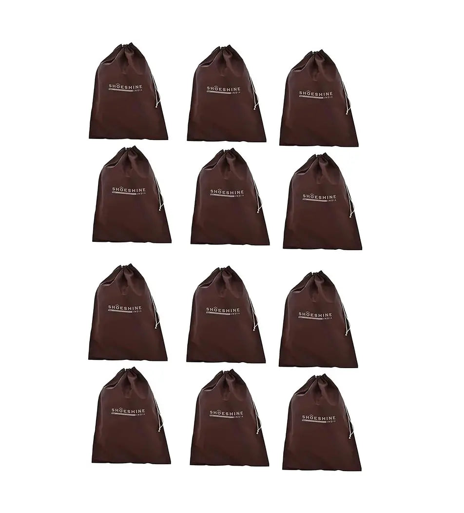 SHOESHINE Shoe Bag (Pack of 18) Shoe Storage bag for home & travel - Brown