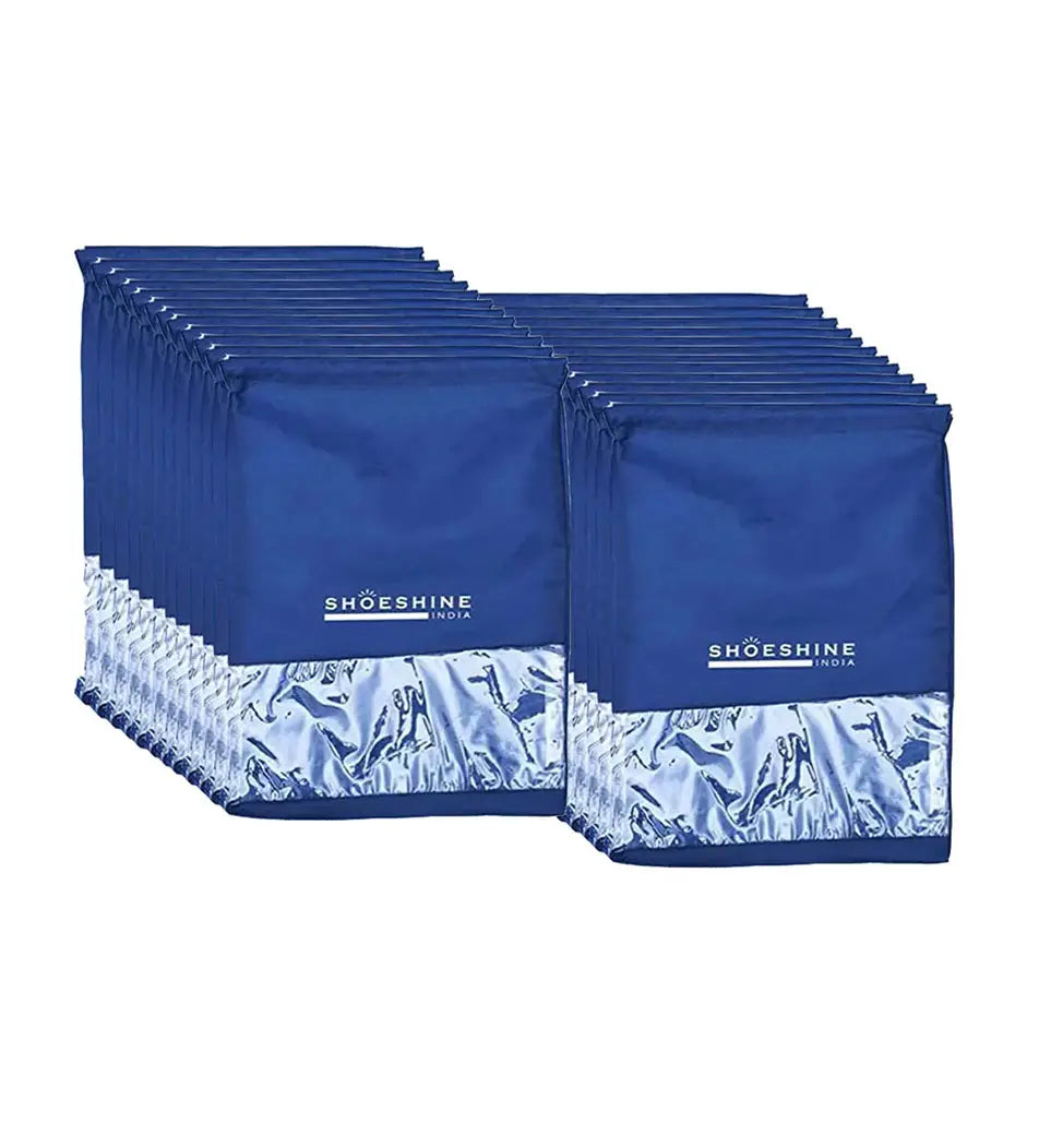 SHOESHINE Shoe Bags (Pack of 24) Travel Shoe Pouch - Navy