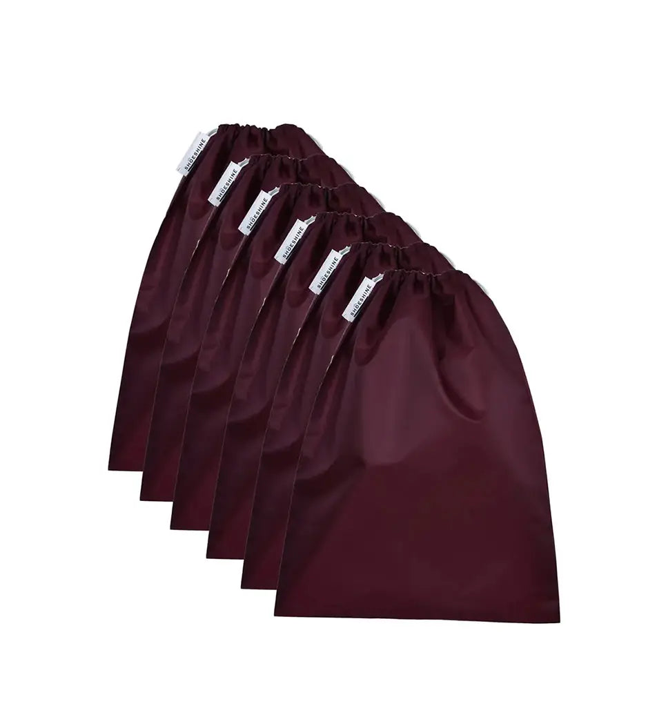 SHOESHINE Shoe Bag (Pack of 10) Water Resistant and Dust Proof Shoe Storage Bag - Maroon