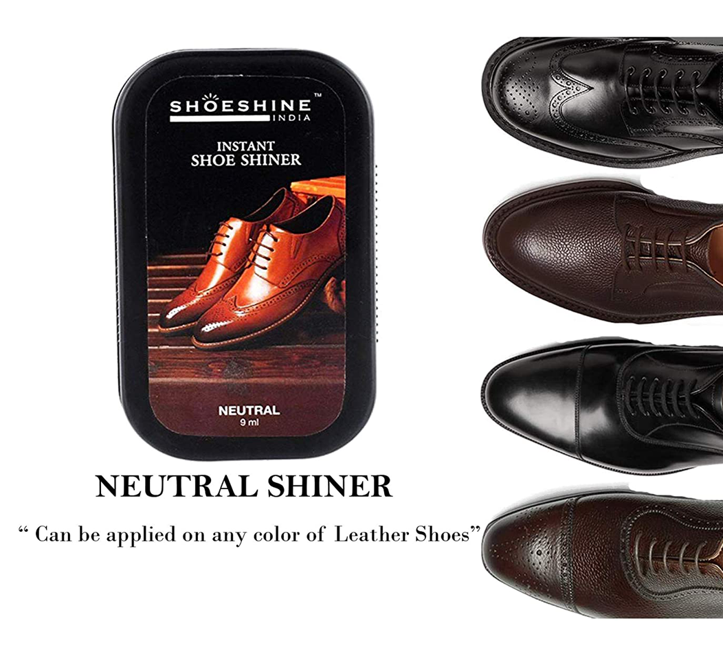 SHOESHINE shoe shiner 1 Black 1 Neutral Pack of 2 instant shoe s
