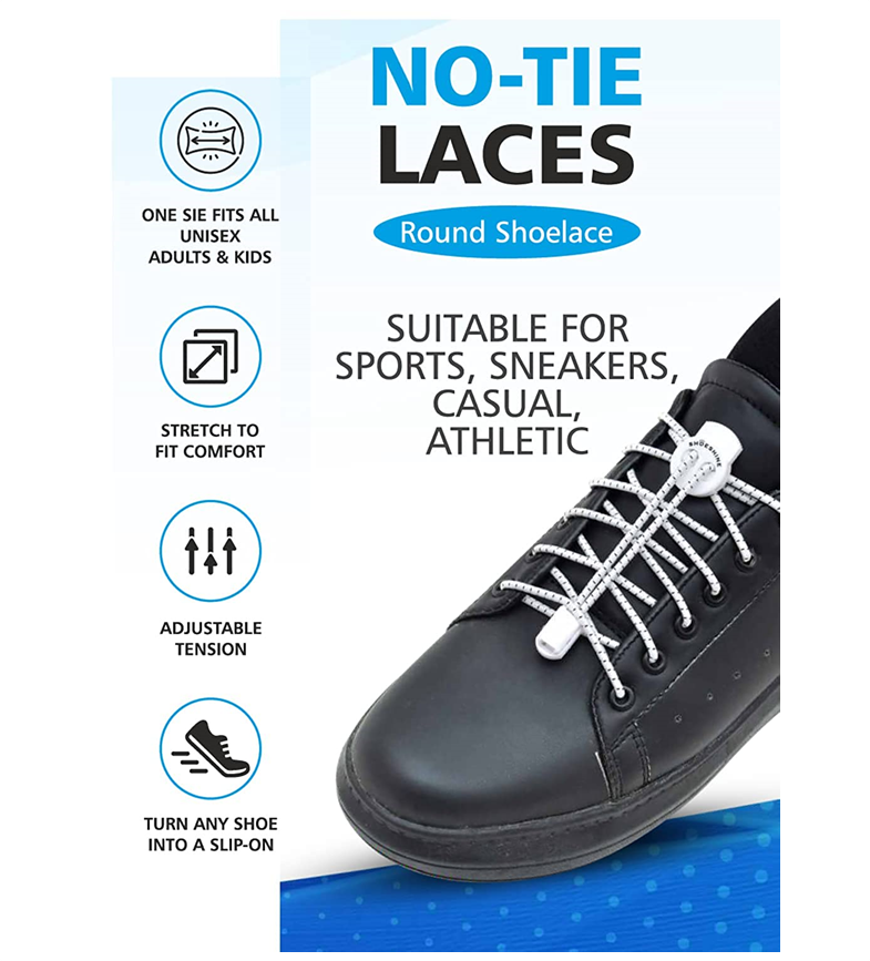 Shoeshine No Tie Shoelace Round Elastic No Tie Shoe Lace SHOESHINE